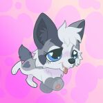  &lt;3 &lt;3_eyes ambiguous_gender blue_eyes canid canine canis domestic_dog fan_character feral fur grey_body grey_fur hasbro head_tuft herding_dog hi_res inner_ear_fluff leg_markings lidded_eyes littlest_pet_shop mammal markings open_mouth open_smile pastoral_dog pawpads paws prick_ears running smile socks_(marking) solo style_parody tail tgray9937 tongue tongue_out tuft welsh_corgi white_body white_eyelashes white_fur 