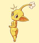  big_ears breasts butt elemental_creature eyelashes female flora_fauna flower hi_res humanoid looking_at_viewer nintendo not_furry nude pikmin pikmin_(series) pikmin_(species) pikmin_4 plant shy_ayu side_boob side_view solo surprise surprised_expression tagme thick_thighs yellow_pikmin 