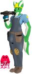  2021 absurd_res anthro balls big_balls big_bulge bulge canid canine canis cesar_(cesaroma71) clothing engineer_(team_fortress_2) fur genitals green_body green_ears green_fur green_tail grey_clothing hi_res holding_object holding_tool holding_wrench male mammal paws solo succubusbnny tail tan_clothing team_fortress_2 tools topwear valve white_body white_ears white_fur white_tail wolf wrench 