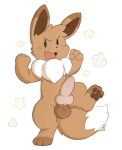  animal_genitalia animal_penis balls blush brown_body brown_eyes canine_genitalia canine_penis eevee feral generation_1_pokemon genitals hi_res looking_at_viewer male nintendo oob open_mouth penis pokemon pokemon_(species) simple_background simple_eyes solo star tail white_background yellow_body 