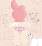  2023 aggretsuko anthro bed bedroom butt clothed clothing colored decoration digital_media_(artwork) duo english_text female female/female furniture hat headgear headwear hi_res kuromi lagomorph leporid mammal maplesyrup meme my_melody nyan_cat onegai_my_melody panties pink_clothing pink_hat pink_headwear pink_panties pink_underwear plant presenting presenting_hindquarters rabbit rear_view retsuko sanrio simple_background sleeping snoring stretching tail text underwear white_body 