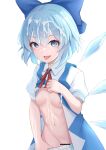  1girl absurdres bar_censor bloomers bloomers_pull blue_bow blue_dress blue_eyes blue_hair bow breasts bukkake censored cirno cleft_of_venus clothes_lift collared_shirt commentary cowboy_shot cum cum_on_body cum_on_hair cum_on_hands cum_on_stomach dress dress_lift facial groin hair_between_eyes hair_bow highres ice ice_wings lifted_by_self looking_at_viewer navel neck_ribbon open_mouth petite pinafore_dress puffy_short_sleeves puffy_sleeves pussy red_ribbon ribbon shirt short_hair short_sleeves simple_background sleeveless sleeveless_dress small_breasts solo tongue tongue_out tororokonbu_(agumo555) touhou underwear white_background white_bloomers white_shirt wings 