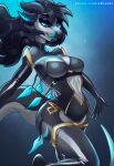  anthro breasts dragon female grave_(illustriousgrave) hi_res hybrid icebounde medium_breasts scalie simple_background solo 