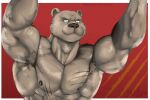  abs anthro bear beastars brown_bear hi_res jabuhusky male mammal muscular muscular_anthro muscular_male nipples pecs riz_(beastars) scar solo ursine 