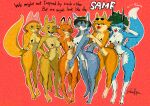  absurd_res animal_crossing anthro audie_(animal_crossing) big_breasts bodily_fluids breasts canid canine diane_foxington digital_media_(artwork) disney dreamworks eyewear fan_character female female/female fox fox_and_the_hound fur gianna_ellie_(kimcuongnguyen) group hi_res kimcuongnguyen krystal looking_at_viewer maid_marian mammal nintendo nude orange_body orange_fur red_fox robin_hood_(disney) simple_background smile star_fox sunglasses tail text the_bad_guys thick_thighs vixey 