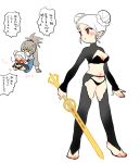  alternate_costume breasts corrin_(female)_(fire_emblem) corrin_(fire_emblem) fire_emblem fire_emblem_fates holding holding_sword holding_weapon medium_breasts multiple_views navel partially_undressed pointy_ears red_eyes sword takumi_(fire_emblem) weapon white_hair yomico_2gou 