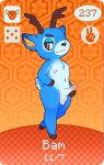  2023 amiibo animal_crossing anthro bam_(animal_crossing) blush body_blush dated deer genitals hand_on_penis looking_at_viewer male mammal navel nintendo nipples nude penis penis_blush presenting presenting_penis smile smirk solo zavrix 