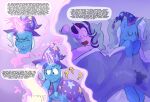  bed bedwetting bodily_fluids clothed clothing comic digital_media_(artwork) duo equid equine female feral friendship_is_magic furniture genital_fluids hair hasbro hi_res horn mammal multicolored_hair my_little_pony peeing rarity_(mlp) sleeping slusheep smile text trixie_(mlp) unicorn urine watersports wetting 