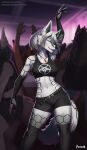  anthro breasts canid canine canis clothed clothing dancing eyes_closed female foxovh fully_clothed fur grey_body grey_fur grey_hair hair hi_res mammal party solo wolf 