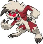  alpha_channel anthro biped bright_eyes claws fangs frown_eyebrows fur generation_7_pokemon grey_body grey_fur hi_res lycanroc mast3r-rainb0w midnight_lycanroc nintendo open_mouth open_smile pokemon pokemon_(species) red_body red_fur red_sclera ringed_eyes sharp_claws sharp_teeth signature simple_background smile solo teeth toony transparent_background white_body white_fur 