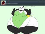  2018 4:3 5_fingers anthro ask_blog batspid2 bear big_breasts big_butt biped black_body black_fur black_nose breasts butt camel_toe claws cleavage cleavage_overflow clothed clothing dialogue digital_drawing_(artwork) digital_media_(artwork) english_text exclamation eyebrows eyelashes female fingers flabby_arms flat_colors front_view fur gesture giant_panda gloves_(marking) green_background green_clothing green_eyes hair huge_belly huge_breasts huge_butt huge_thighs hyper hyper_butt hyper_hips hyper_thighs leg_markings love_handles mammal markings morbidly_obese morbidly_obese_anthro morbidly_obese_female multicolored_body multicolored_clothing multicolored_fur narrowed_eyes navel nipple_outline obese obese_anthro obese_female overweight overweight_anthro overweight_female pawpads raised_eyebrows side_boob simple_background smile socks_(marking) sofia_(batspid2) solo standing swimwear text thick_thighs three-quarter_view thumbs_up two_tone_body two_tone_clothing two_tone_fur white_body white_fur white_hair yellow_clothing 