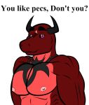  anthro big_pecs boa_(snake) boris_vor boy_kisser_(meme) demon english_text flat_colors gem god-ale horn humanoid male mature_male meme muscular muscular_male nipples non-mammal_nipples pecs pink_nipples purple_eyes red_body red_skin reptile scalie small_nipples snake solo text 