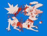  abstract_art absurd_res acyceedee albino ambiguous_gender blood bodily_fluids bright_colors cloud eeveelution feet feral gashamon_(artist) generation_2_pokemon gore gore_focus hi_res huge_filesize nintendo pokemon pokemon_(species) rain_cloud raining scissors solo spread_toes thunder toes umbreon 