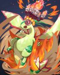  bright_pupils brown_eyes claws commentary_request fangs flygon highres marlowe no_humans open_mouth pokemon pokemon_(creature) sand solo sparkle terastallization tongue white_pupils 