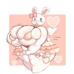  &lt;3 anthro big_breasts bow_ribbon bra breasts clothing collar danganronpa_2 female hi_res huge_breasts lagomorph leporid lightmizano mammal monomi rabbit scut_tail short_tail slightly_chubby solo tail thick_thighs topwear underwear wand white_body wings 