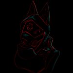  absurd_res ambiguous_gender anthro biohazard_symbol biohound black_background chest_armor fan_character gas_mask hi_res machine mask protogen shaded silhouette simple_background solo symbol unnamed_character 