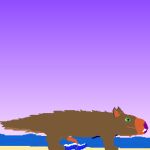  beach beak bodily_fluids brown_body brown_fur cas96 cum dicynodont evening feral fur genital_fluids jessica_(cas96) knot male multicolored_beak multicolored_body multicolored_fur piercing sand sea seaside sky solo towel tusks water wave 