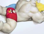  2018 angry_birds anthro back_muscles biceps big_muscles butt clothed clothing digital_media_(artwork) fur furgonomic_underwear furgonomics huge_muscles lagomorph leporid looking_at_viewer looking_back looking_back_at_viewer lying male mammal muscular muscular_anthro muscular_male on_front on_pillow pecs pillow quads rabbit red_clothing red_underwear shaded simple_background small_tail solo tail triceps uleezoo underwear underwear_only whiskers white_background white_body white_eyes white_fur yellow_pillow 