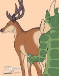 2023 anthro anthro_on_feral antlers anus bestiality biped brown_body brown_fur butt claws deer digital_media_(artwork) dragon duo feral finger_claws fur green_body green_scales hand_on_leg hand_on_thigh hi_res horn lizardlars looking_at_another looking_back looking_back_at_another looking_back_at_partner male male/male male_on_anthro male_on_feral mammal multicolored_body multicolored_fur quadruped scales scalie simple_background smile spitey tan_background tan_body tan_fur two_tone_body two_tone_fur 