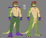  2023 3_toes abs alligator alligatorid alternate_version_at_source animatronic anthro balls barefoot belt belt_buckle big_penis blue_eyes blue_nails body_hair bottomless bottomless_anthro bottomless_male bottomwear bow_tie bracelet chest_hair chest_tuft clothed clothing collar colored_nails crocodilian digital_drawing_(artwork) digital_media_(artwork) eyewear fangs feet fingerless_gloves five_nights_at_freddy&#039;s five_nights_at_freddy&#039;s:_security_breach flaccid genitals glasses gloves gold_glasses green_body green_bottomwear green_clothing green_pants green_skin grey_background hair handwear hat headgear headwear hi_res humanoid_genitalia humanoid_penis jewelry machine male mohawk montgomery_gator_(fnaf) mr_sharky muscular muscular_anthro muscular_male nails navel necktie nipples nude pants penis pink_nipples plantigrade purple_eyewear purple_glasses red_eyes red_hair reptile robot scalie scottgames signature simple_background solo spiked_bracelet spiked_collar spikes standing star_glasses steel_wool_studios teeth toes top_hat topless topless_anthro topless_male topwear tuft watermark yellow_sclera 