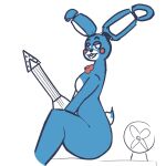  anthro bedroom_eyes belly breasts five_nights_at_freddy&#039;s five_nights_at_freddy&#039;s_2 girly machine male narrowed_eyes pose robot scottgames seductive side_boob size_difference small_breasts smaller_male solo toy_bonnie_(fnaf) whammy.draws 