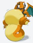  ambiguous_gender belly big_belly bodily_fluids charizard feral force_feeding forced generation_1_pokemon hi_res nintendo po_chf pokemon pokemon_(species) scalie solo suspension sweat tail thick_tail tube weight_gain 