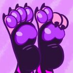  abstract_background absurd_res ambiguous_gender anthro claws feet foot_fetish foot_focus herosima101 hi_res humanoid_feet pawpads plantigrade purple_background simple_background soles solo toe_curl toes 