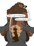  ambiguous_gender anthro anthro_on_anthro anus balls bear big_balls brown_bear butt butt_grab butt_hold chubby_anthro chubby_belly chubby_male duo excessive_feces feces first_person_view genitals grizzly_bear hair hand_on_butt hi_res kneeling kneeling_position kuruk_(character) largebick looking_at_viewer looking_back looking_back_at_viewer male male/ambiguous mammal mane mane_hair pawpads paws pooping pooping_on_another pooping_on_partner scat slightly_chubby spread_butt spreading text third-party_edit ursine 