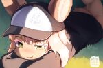  absurd_res ambiguous_gender anthro blush clothing digital_media_(artwork) fur hair hat headgear headwear hi_res hoodie laying_on_grass light made_in_abyss nanachi relaxing skalelsky smug_expression solo sunlight tan_body tan_fur topwear white_hair yellow_eyes 