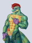  abs absurd_res alligator alligatorid anthro balls biceps clothing coffeenut crocodilian five_nights_at_freddy&#039;s five_nights_at_freddy&#039;s:_security_breach genitals gesture hi_res humanoid humanoid_genitalia humanoid_penis male middle_finger mohawk montgomery_gator_(fnaf) nipples obliques pecs penis reptile ribs scalie scottgames serratus solo steel_wool_studios teeth triceps underwear 