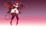  absurd_res big_butt black_sclera bottom_heavy bra breasts butt clothing demon demon_humanoid elfdrago female glowing glowing_eyes hair hi_res horn horned_humanoid huge_butt huge_thighs humanoid humanoid_pointy_ears looking_at_viewer navel panties pointed_tail purple_eyes red_hair smile solo standing succubus thick_thighs underwear unknown_character wide_hips winged_humanoid wings 