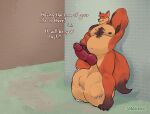  ambiguous_gender anthro ball_bulge balls big_balls big_penis canid canine cock_vore digestion duo english_text erection fox fur genitals hair hi_res huge_balls huge_penis male mammal musclegut nipples nude onomatopoeia penile penis red_fox snackable sound_effects tail text vore watermark 