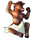  anthro armpit_hair body_hair brown_body digital_media_(artwork) equid equine erection hair hi_res hooves horse male mammal morning_wood muscular nipples nude solo spots stretching tail tired unknown_artist waking_up 