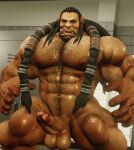  abs balls blizzard_entertainment body_hair chest_hair durotan_(warcraft) fangs genitals hi_res humanoid humanoid_pointy_ears male muscular muscular_humanoid muscular_male nipples orc pecs penis psyertitan solo teeth vein veiny_muscles veiny_penis warcraft 