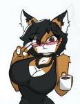  anthro big_breasts blush breasts canid canine choker cleavage clothed clothing eyewear fan_character female fox glasses jewelry mammal maxine_boulevard necklace pace-maker solo 