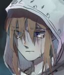  1boy blue_eyes brown_hair closed_mouth crying highres hood hood_up link looking_down portrait psp26958748 sketch solo tears the_legend_of_zelda the_legend_of_zelda:_breath_of_the_wild 