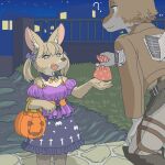  anthro attack_on_titan canid canine clothed clothing cosplay duo ekaki510 female fennec fox halloween holidays kemono male mammal trick_or_treat 