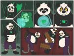  4_toes amulet anthro bear bembosdoggo black_body black_fur body_swap broken brown_pawpads clothed clothing collar comic cursed_collar cursed_object dreamworks duo feet felid feline fur ghost giant_panda gradual_change green_eyes hands_on_belly hi_res identity_theft jewelry kung_fu kung_fu_panda looking_at_viewer magical_amulet male male/male mammal master_po_ping montage necklace open_mouth overweight overweight_male pantherine pawpads paws possession puppeteering snow_leopard soul_release soul_stealing spirit tai_lung_(kung_fu_panda) takeover taking_control toes training transformation ursine white_body white_fur yellow_eyes 