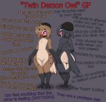  absurd_res anthro avian avian_feet beak big_butt bird blush butt clothing duo english_text eyebrows eyeshadow feathers feet female flat_chested front_view fur genitals hair headgear hi_res host_hu looking_at_viewer looking_back makeup meme nude one_eye_obstructed owl owl_demon pussy rear_view short_stack showing_rear simple_background smile standing tail tail_feathers talons text thick_eyebrows thick_thighs wide_hips 