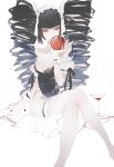  alcohol apple black_hair black_leotard black_nails blunt_bangs bonnet breasts celestia_ludenberg charu_(mmg_g99) collar crossed_legs cup danganronpa:_trigger_happy_havoc danganronpa_(series) detached_collar drill_hair drinking_glass feet_out_of_frame food fruit glass highres holding holding_food holding_fruit leotard maid_headdress medium_breasts nail_polish pantyhose playboy_bunny red_eyes red_wine see-through sidelocks simple_background sitting thighband_pantyhose thighhighs twin_drills twintails white_background white_pantyhose wine wine_glass wristband 