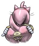  2023 accessory amy_rose anthro anus bodily_fluids butt clothing eulipotyphlan female genital_fluids genitals gloves hair hair_accessory hairband handwear hedgehog hi_res is_(artist) mammal multicolored_body pink_body pink_hair pussy pussy_juice sega simple_background solo sonic_the_hedgehog_(series) spread_anus spread_butt spread_pussy spreading sweat tan_body two_tone_body 