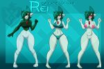  absurd_res armor clothed clothing crossgender diamond_grenadier female gallade generation_4_pokemon genitals green_clothing green_underwear hair hi_res humanoid model_sheet multicolored_hair nintendo pokemon pokemon_(species) pussy solo standing symbol two_tone_hair underwear watermark 