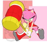  2022 absurd_res amy_rose annoyed anthro boots breasts clothed clothing cross-popping_vein dress eulipotyphlan female footwear fur genitals gloves green_eyes hair handwear hedgehog hi_res mammal no_underwear ogthecarrot open_mouth piko_piko_hammer pink_body pink_fur pink_hair pussy sega shoes solo sonic_the_hedgehog_(series) upskirt 