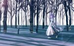  bare_tree day forest highres koyane_(silver81106) letty_whiterock looking_to_the_side nature one-hour_drawing_challenge outdoors snow sunlight touhou tree tree_shade triangular_headpiece 