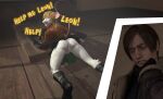  3d_(artwork) anthro butt capcom clothed clothing dialogue digital_media_(artwork) duo female genitals hair hi_res human humanoid joelsfm leon_kennedy male mammal mouse mouse_trap moushley murid murine petruz_(copyright) pussy resident_evil rodent source_filmmaker tail trap_(contrivance) trapped 