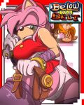  amy_rose anthro belt bodily_fluids butt camel_toe canid canine clothing covering covering_crotch covering_self cum dialogue duo eulipotyphlan female finger_in_mouth finger_suck fox genital_fluids greenhill hedgehog looking_at_viewer male male/female mammal miles_prower panties screwdriver sega sonic_the_hedgehog_(series) sucking tools underwear 