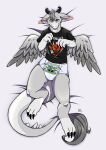  absurd_res anthro bedding blanket clothed clothing diaper dutch_angel_dragon fan_character hi_res male metallica natt333 solo wearing_diaper 