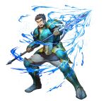  1boy armor beard black_eyes black_hair chainmail facial_hair fire_emblem fire_emblem:_the_sacred_stones fire_emblem_heroes gilliam_(fire_emblem) holding holding_polearm holding_weapon leg_armor official_art open_mouth pants polearm raised_eyebrows shoulder_armor solo teeth v-shaped_eyebrows weapon white_background 