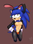  3:4 absurd_res anthro clothing eulipotyphlan fishnet fishnet_legwear hedgehog hi_res jockstrap legwear male mammal mobian_hedgehog nipples playboy playboy_bunny playboy_outfit playboy_suit rodent sega shadydaone solo solo_focus sonic_the_hedgehog sonic_the_hedgehog_(series) underwear 