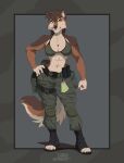  abs absurd_res anthro athletic athletic_female bikini bikini_top breasts canid canine canis cleavage clothed clothing female grizzlygus hi_res law_enforcement mammal police sierra_howlett solo special_forces stoopix swat swimwear tactical tactical_gear tomboy wolf 
